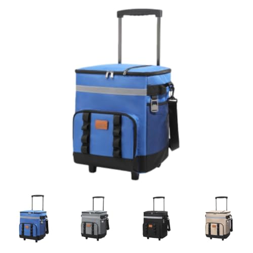 SJGEIDM�N�[���[�{�b�N�X �L���X�^�[�t�� 35L��e�� �܂肽���ݎ� �ۗ�o�b�O �ۗ�ۉ� �V���b�s���O�J�[�g �R���p�N�g���[ �h�����H ���R��h�~ �\�t�g�N�[���[�{�b�N�X �y�� �L�����v/�ނ� (�u���[)