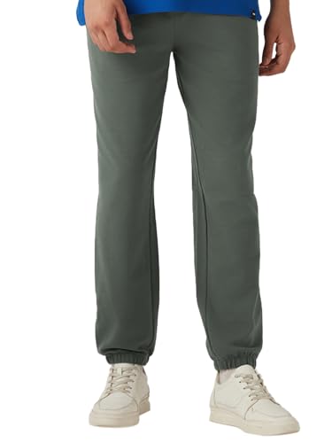 Image of Bewakoof Men's Cotton Regular Fit Joggers|Bewakoof Heavy Duty 1.0 | Track pants for man | Lower for man | Trouser for men | Multipurpose | Mens Lower Activewear | Utility Pockets | Lightweight & Flexible Elastic Waist | Casual Joggers