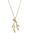 halskette damen koralle Coole Halskette - Länge 60 cm - mit Korallen Anhänger aus vergoldetem 925 Sterling Silber