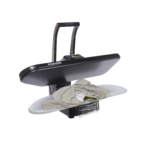 26" Centrale Vapeur 1600W, Machine à Repasser Intelligente, 120g/min, Vapeur avec Écran Tactile et 5 Fonctions Tissu, Presse Vapeur pour Repasser Linge, Linge de Lit et Nylon (Noir)