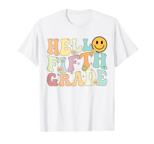 Hello 5th Fifth Grade Groovy Back To School For Teachers T-Shirt