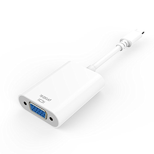 Image of ULTRAPROLINK MP401 Type C to VGA Adapter & Converter | White | for MacBook Air & MacBook Pro | Supports Dual View & 1080P Full HD Visuals | Portable & Lightweight | Compact & Durable