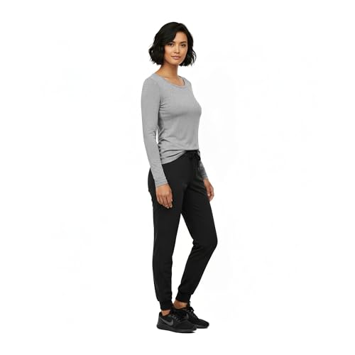Image of Natural Uniforms Women's Long Sleeve Underscrub T-Shirt - Cotton Blend Scrub Base Layer for Nurses & Medical Professionals
