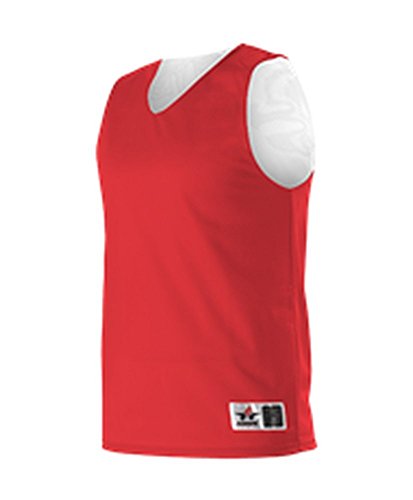 Alleson Adult Reversible MESH Tank Scarlet, White M 560R 560R-SCWH-M