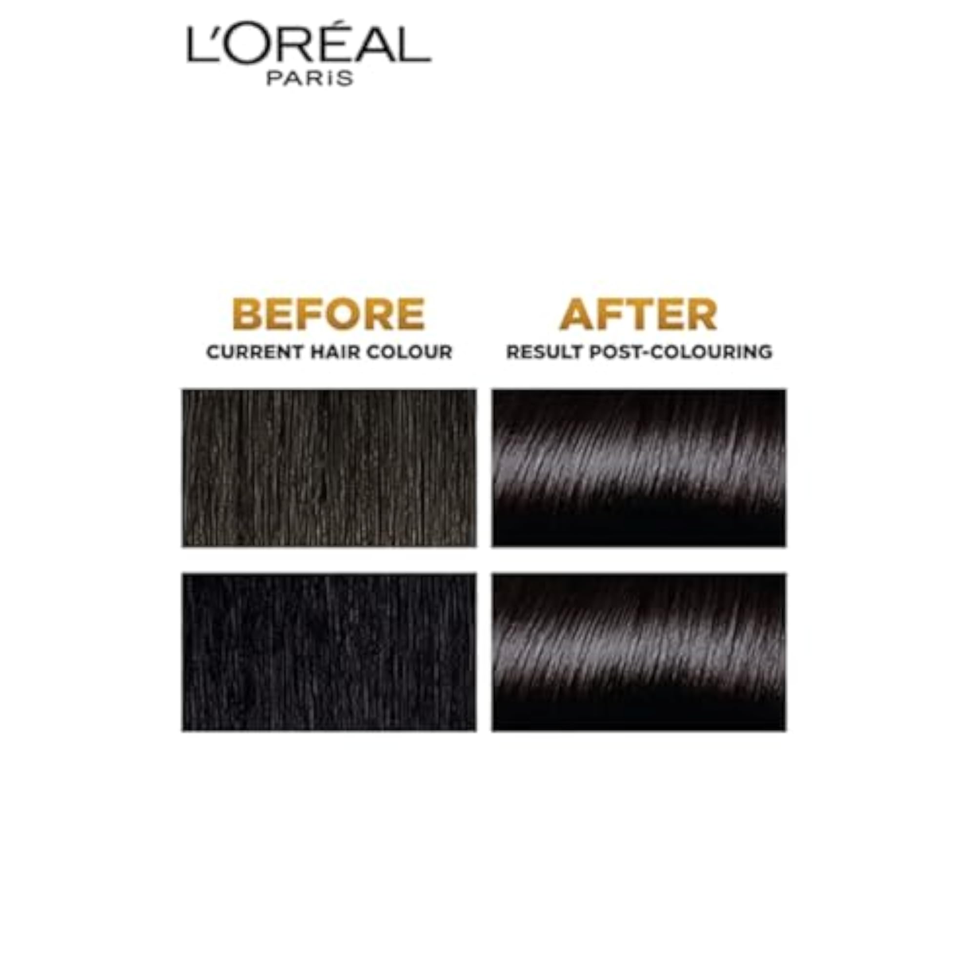 L'Oréal Excellence Creme Hair Colour, 1 Black, Pack of 2