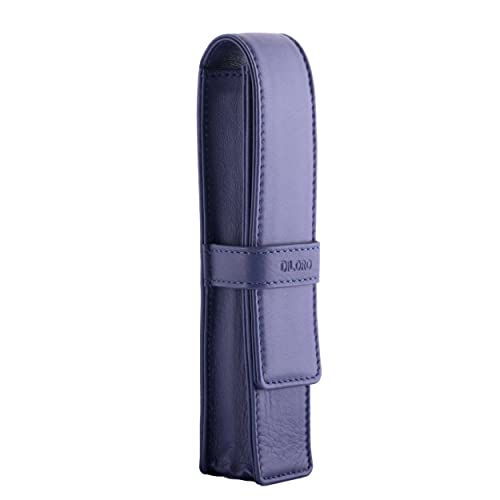 Image of DiLoro Leather Single Pen Case Pencil Pouch Holder for One Fountain Ballpoint Rollerball Pen and Pencil (Violet)