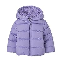 The Children's Place baby girls And Toddler Medium Weight Puffer Jacket, Wind-resistant, Water-resistant Jacket, Lavender, 4T US