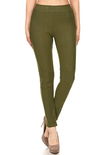 Image of Leggings Depot Women's Cotton Blend Stretch Pull-on Jeggings Casual Pants with Pockets (Available in Plus Size)