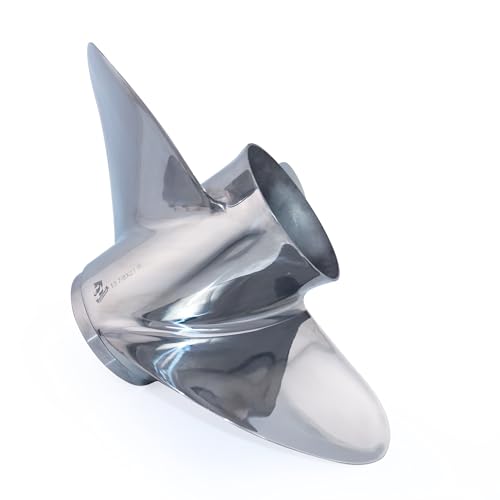 Image of CAPTAIN Boat Propeller fit Yamaha 115p 60 75 90 100 115 130 HP Outboard Engines, Stainless Steel 15 Spline Tooth Prop, RH, OEM