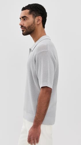 FRAME Men's Open Weave Polo Sweater4