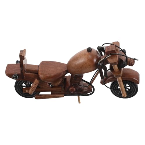 Genérico Escultura de Motocicleta Retro de Madera para Decoración de Escritorio Diseño Europeo Vintage y Acabado Artesanal Fino para Habitaciones y Oficinas