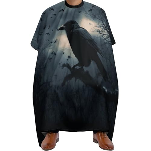 Capa para corte de cabello Night Crow, unisex, 66.9 x 56.7 pulgadas miniatura 1