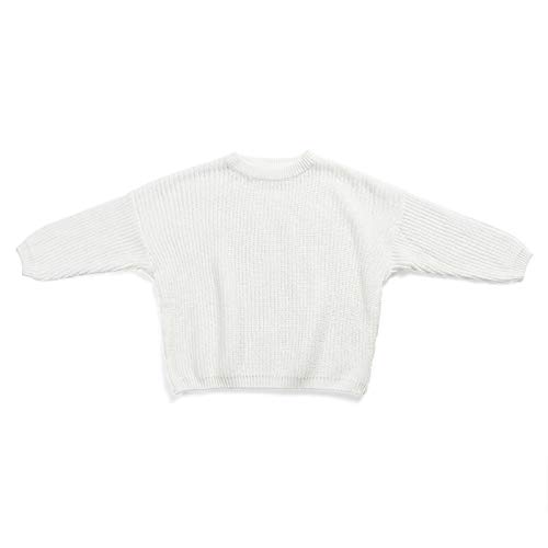 Infant Toddler Baby Pullover Sweater Kids Girl Boy Knit Long Sleeve Crewneck Fall Winter Blouse Top Warm Outwear Clothes (A-White, 2-3 Years)