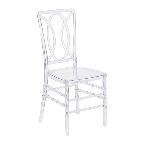Offex Contemporary Crystal Ice Stacking Chair With Designer Back #TOP28