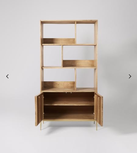 Image of Brisbane Solid Wood Bookshelf | Designer Floor Standing Bookcase |Book Rack Living Room, Home, and Office Library |Mango Wood,|Ideal for Home Decor