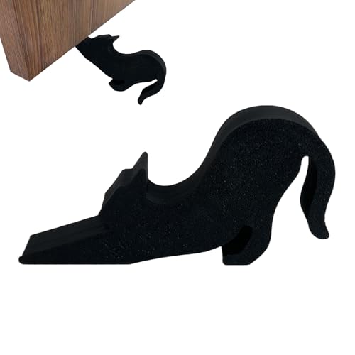 猫のドアストッパー - 13.6x2x6.8cm かわいいストッパー、4インチの置物ドアストップ、ペットに優しい、安全設計のウェッジドア |住宅、アパート、寮、寝室、リビングルーム、オフィス用のハウスアクセサリー