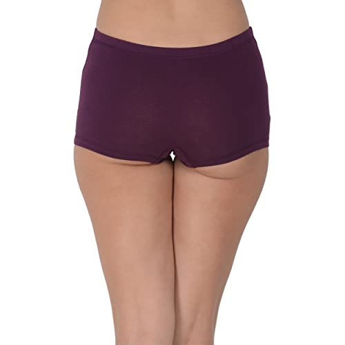 Image of EVA & JOY Women's Cotton Solid Mid-Rise Boyshort Panty