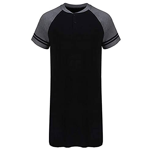 [Comodo durevole]: la camicia da notte con giunture del pigiama per uomo è realizzata in tessuto super morbido e accogliente, traspirante, aderente e confortevole, fresca ogni centimetro di pelle