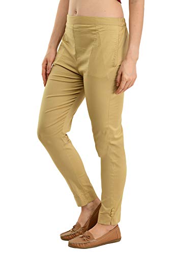 Buy LYOS Solid Beige Women's Regular 