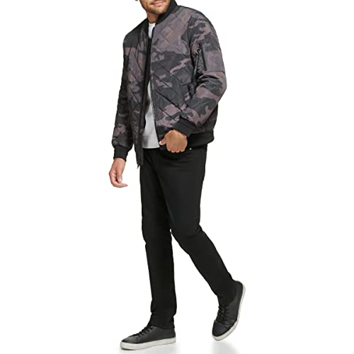 Image of Calvin Klein Men's Quilted Zipper Detail Flight Jacket