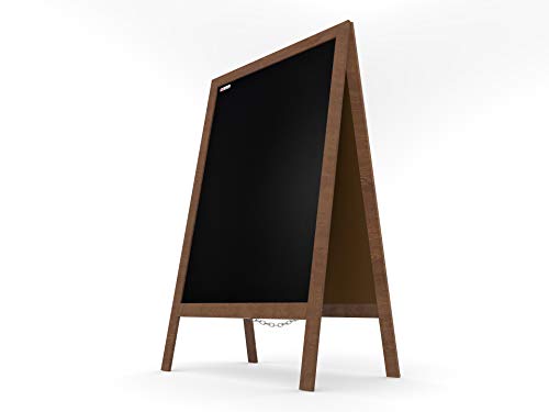 ALLboards Lavagna a Cavalletto da Gesso Struttura in Legno | 70x50 cm | Da Esterno, Must per Bar, Locali, Ristoranti, Pub