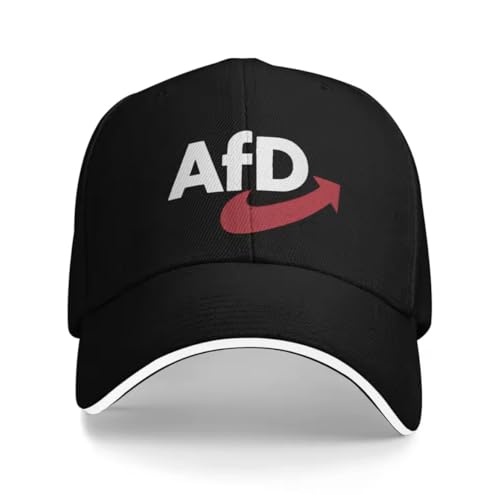 Generisch AFD Baseballmütze Unisex-Teens Design Trucker Hut Frühling Angepasst Retro Jagd Camping Baseballmützen Geschenk (Weiß AFD Schwarz)