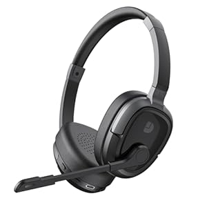 Bluetooth Headset, Bluetooth Headphones with Microphone Mute, 65Hrs Working Time & Bluetooth 5.3 Multipoint Connect Wireless Headset with Mic for Work/Call Center/Cell Phone/Computer/Teams/Zoom