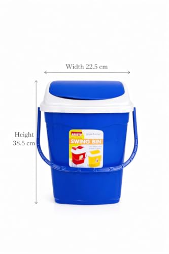 Image of ARISTO Plastic Swing Lid Garbage Dustbin 16 LTR Combo (Blue & Blue)