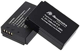 Powerextra 2pcs Replacement LP-E12 Battery,Compatible with Canon EOS M100, Rebel SL1, EOS 100D, EOS M, EOS M2, EOS M10 Mirrorless Digital Camera,1200mAh