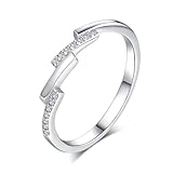 Dsnyu Moissanite Anillo de Compromiso Vintage Forma Irregular con Moissanite 9 K/14K/18K Oro Blanco Plata, 16, Platino 950, Moissanita