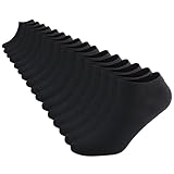 DarkCom Low Cut Ankle Socks for Women and Men, 8 Pairs Thin Seamless Cotton, Size 5-9, Black