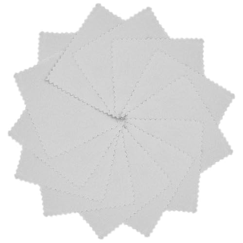 TuxFezug 金属磨きクロス 銀みがきクロス のし磨きクロス シルバークロス 研磨クロス みがき布 ポリッシュクロス 銀磨き布 シルバー磨き 金属/指輪/腕時計/楽器/銀製品銀磨 80ｍｍ*80ｍｍ 12枚セット (灰色)