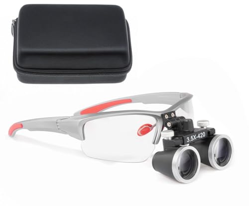 Generic Binocular Surgical Loupes Dental Magnifier 3.5X Ultra-Lightweight Optical Lens Headband Glasses Loupes for Dentist (Gray)
