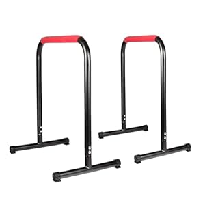MAXSTRENGTH Multifunctional Dip Station Heavy Duty Dip Stands Fitness Bar with Connector Dip bar Station Stabilizer Parallette Push Up Stand Workout Equalizer for Calisthenics