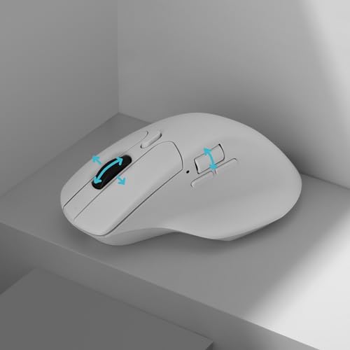 Image of Keychron M6 Wireless Gaming Optical Mouse, Tri-Mode 2.4 GHz /Bluetooth 5.1 /Wired, PixArt 3395 Sensor, 26000 DPI, Ergonomic Lightweight Programmable Macro Button for Windows PC /Mac - White
