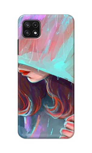 Image of PRINTFIDAA Pretty Woman Under The Umbrella Painting Printed Designer Hard Case for Samsung Galaxy A22 5G, A22s 5G Back Cover -(e) RPM1007