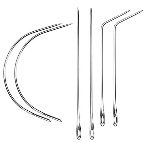 5 rollos de hilo para coser con 6 agujas para extensiones de cabello miniatura 5