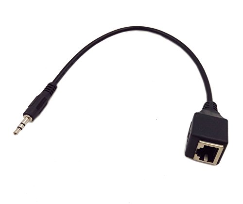 Extensor cable adaptador 3.5mm macho a RJ45 hembra 30 cm miniatura 5