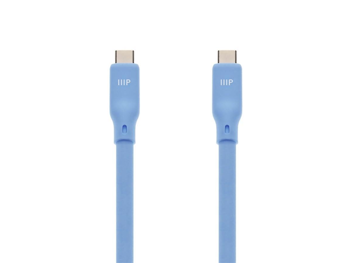 Monoprice Cavo USB 4 Gen 2 in silicone, 1,8 m, blu, confezione da 2