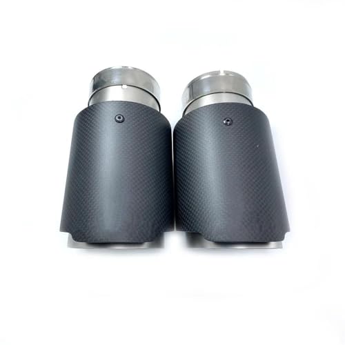 Tubo de escape de fibra de carbono mate con punta de acero de 63-101 mm 3