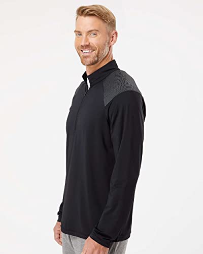 adidas Mens Shoulder Stripe Quarter-Zip Pullover, M, Black3