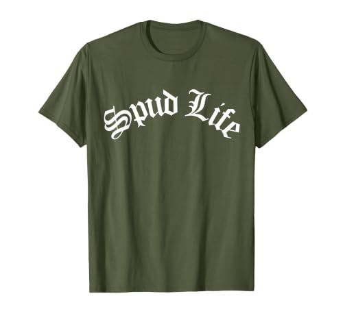 Spud Life Funny Potato Farmer French Fry Tater Tot Mash Food T-Shirt, Men, Olive Green, Small