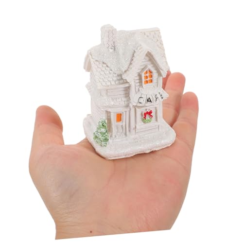 Cabaña iluminada de resina ideal como obsequio de Navidad para el hogar 4