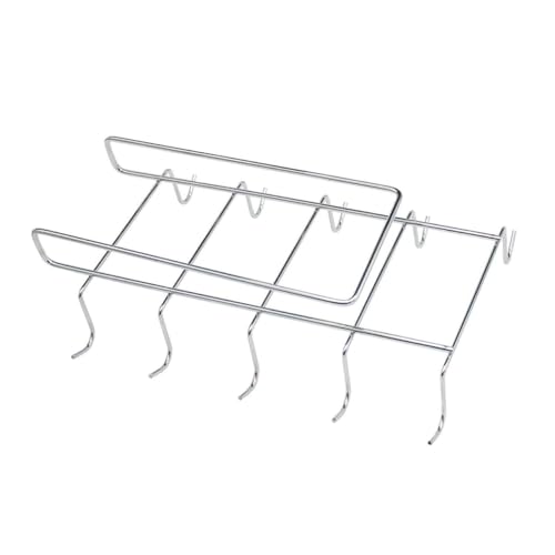 RORPOIR 304 Stainless Steel No Nail Hanging Cup Rack 10 Hooks for Mugs Compact Kitchen Storage Rack for Glasses Wine Coffee Cup Storage Holder Multifunctional Kitchen Supplies