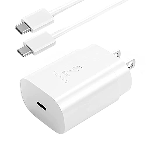 Samsung S21 Fast Charger, 25 Watt PD 3.0 USB C Type C Charger for Samsung Galaxy S21/S21 Plus/S21 Ultra 5G/Z Flip 3/S20/S20 Plus/S20 Ultra/Note 20 Ultra/Note 10/Plus, with 5-ft USB C to USB C Cable
