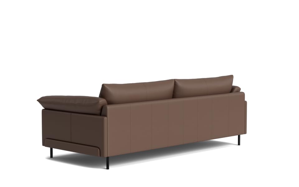 Image of LEGACY OF COMFORT Zola 3 Seater Sofa Three Seater Sofa Leather for Living Room Hotels and Offices (Brown)