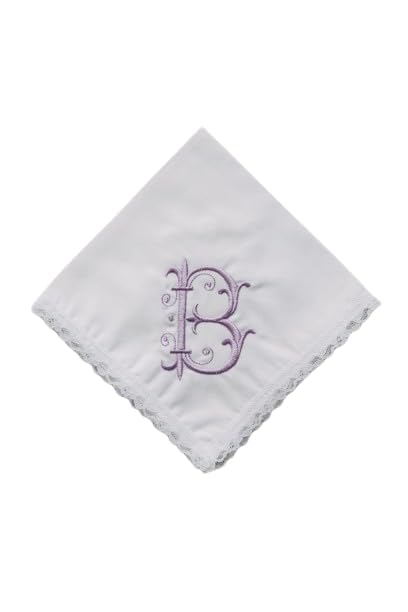 Shree adodhya women hankerchief with beautiful alphabet B embroidery, white colour and cotton handkerchief with embroidery colour purple set of 2.-image-48