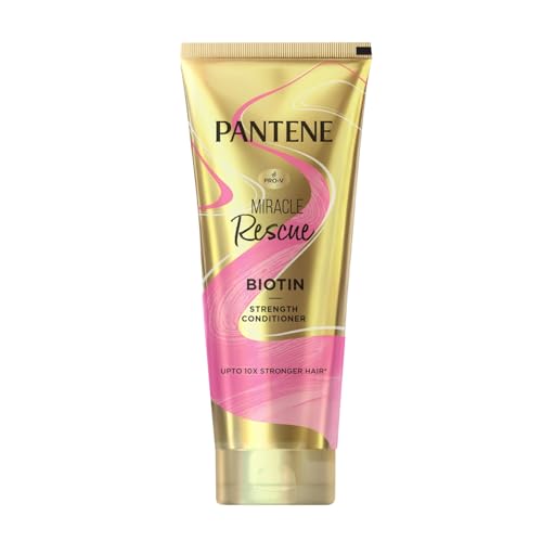 Image of Pantene Miracle Rescue Biotin Strength Conditioner | 10x Stronger Hair | Lightweight, smooth | Suitable for all hair types | 80ml