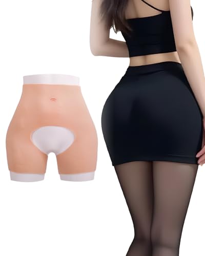 Silicone Pants Open Crotch Thick Fake Butt Silicone Hip Enhancer for Transgender Crossdresser Drag Queen