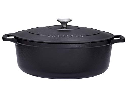 Chasseur 4733 Cocotte ovale-33 cm fonte émaillée, 7.1 liters, Mat (intérieur Noir)